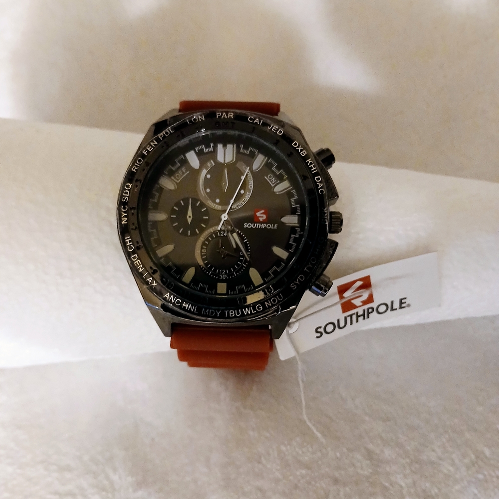 South Pole Men's Black and Brown Watch